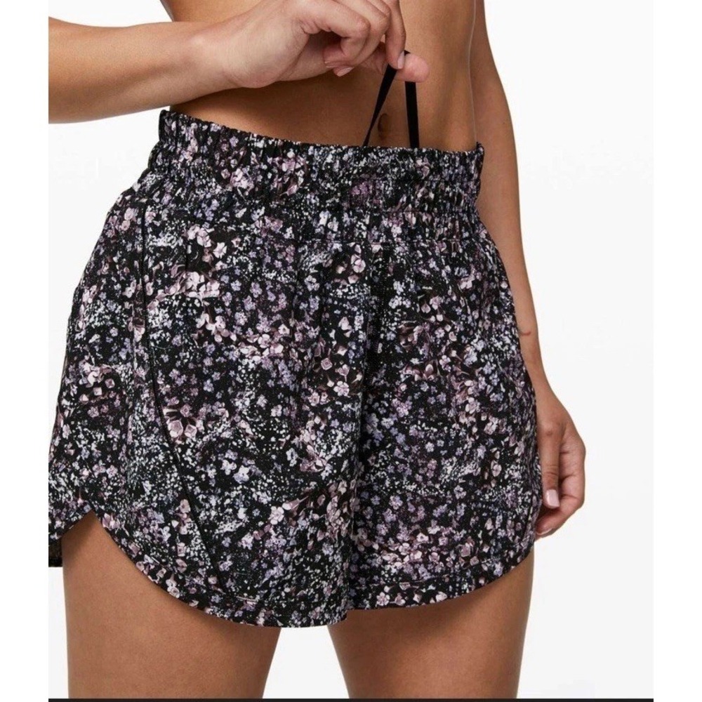 lululemon athletica Black Floral Athletic Shorts